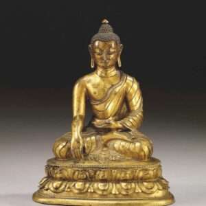 Bouddha en bronze doré du XVIIIe siècle