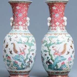 Paire de vases Tongzhi en porcelaine