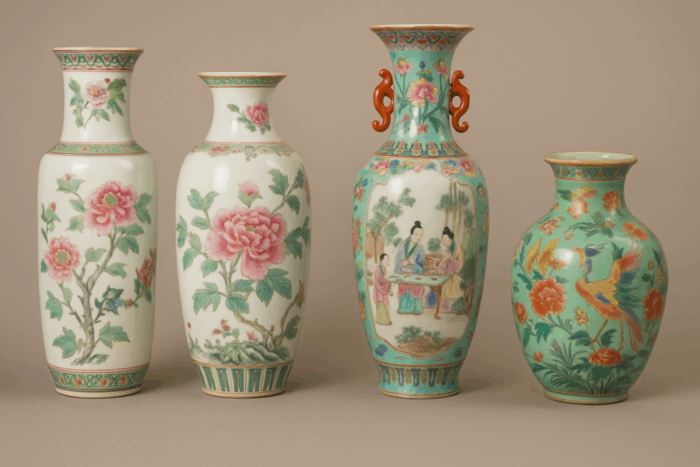 Famille rose en Famille verte vazen: pracht van Qing porselein
