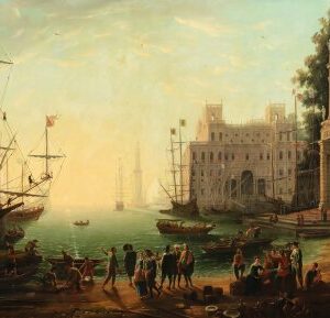 Haven bij zonsondergang – Naar Claude Gellée, genaamd Le Lorrain