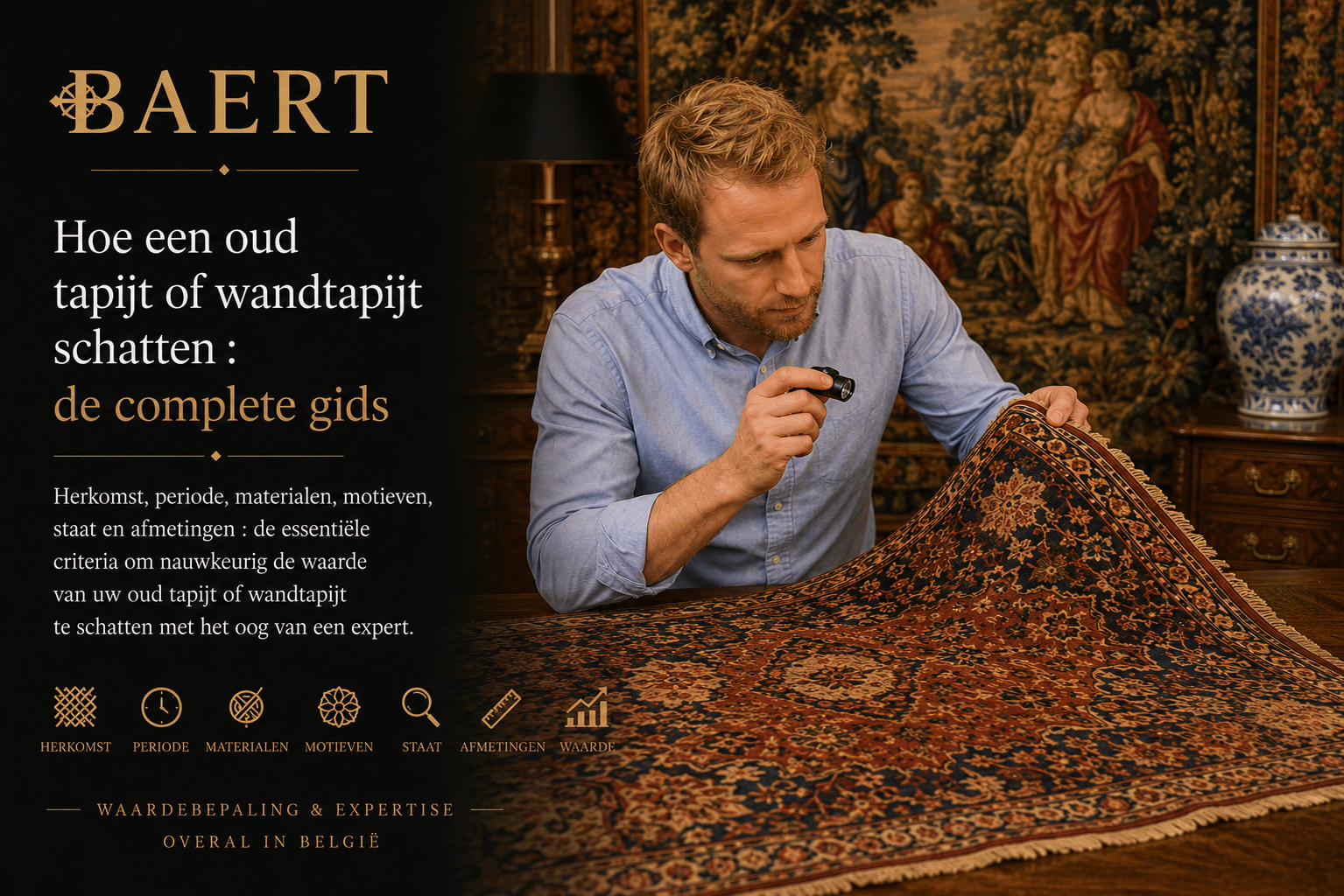Herkomst, knopen, tijdperk en staat : de complete gids voor het schatten van een Perzisch, Kaukasisch tapijt of oud wandtapijt en de werkelijke waarde ervan